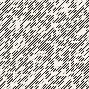 Vector Seamless Irregular Lines Grid Pattern. Trendy Monochrome Texture. Ab.. Stock Illustration