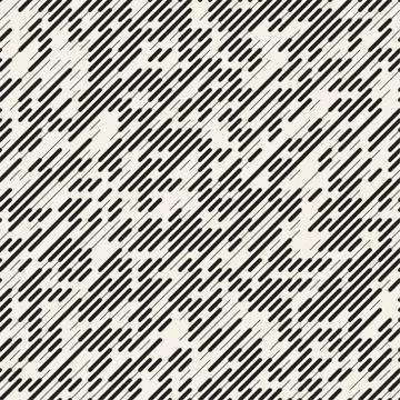 Vector Seamless Irregular Lines Grid Pattern. Trendy Monochrome Texture. Ab.. 스톡 일러스트