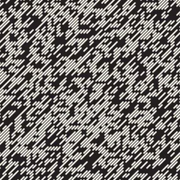 Vector Seamless Irregular Lines Grid Pattern. Trendy Monochrome Texture. Ab.. イラスト素材