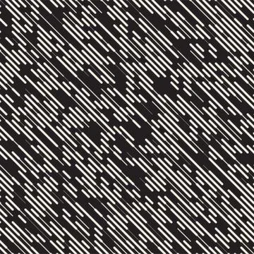 Vector Seamless Irregular Lines Grid Pattern. Trendy Monochrome Texture. Ab.. Illustrazione stock