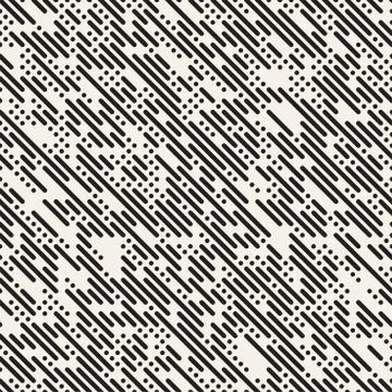 Vector Seamless Irregular Lines Grid Pattern. Trendy Monochrome Texture. Ab.. 스톡 일러스트