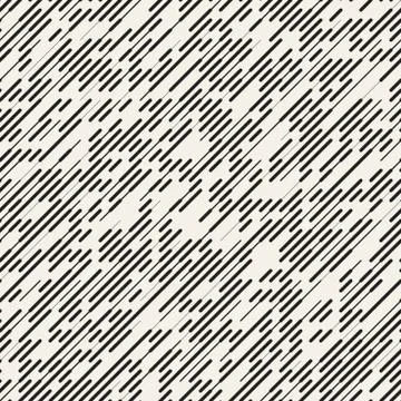 Vector Seamless Irregular Lines Grid Pattern. Trendy Monochrome Texture. Ab.. 스톡 일러스트