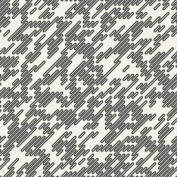 Vector Seamless Irregular Lines Grid Pattern. Trendy Monochrome Texture. Ab.. 스톡 일러스트