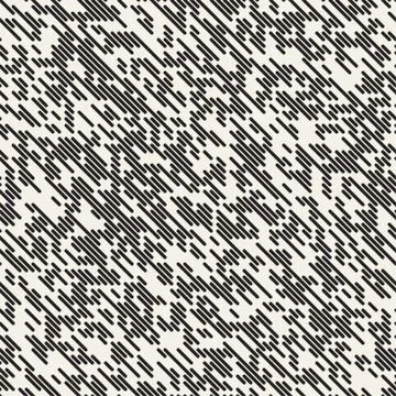 Vector Seamless Irregular Lines Grid Pattern. Trendy Monochrome Texture. Ab.. イラスト素材
