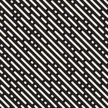 Vector Seamless Irregular Rounded Dash Diagonal Lines Pattern Illustrazione stock