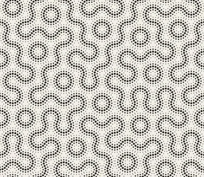 Vector Seamless Irregular Rounded Dotted Lines Geometric Pattern Illustrazione stock