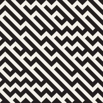 Vector Seamless Jumble ZigZag Lines Diagonal Geometric Pattern イラスト素材