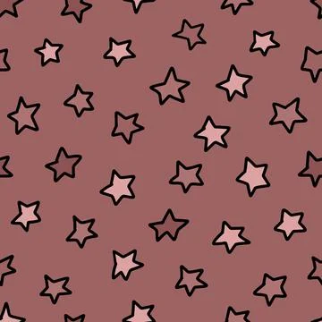 Vector seamless kids pattern with hand drawn stars. Stars for wallpaper and b Stock Illustration
