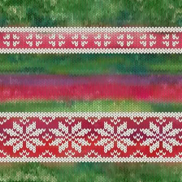 Vector seamless knitted pattern with snowflakes Stock Illustration