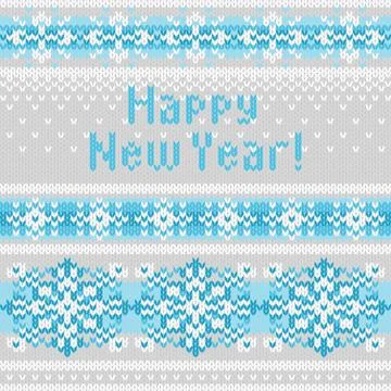 Vector seamless knitted pattern with snowflakes Stock Illustration