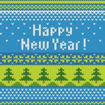 Vector seamless knitted pattern with snowflakes Stock Illustration