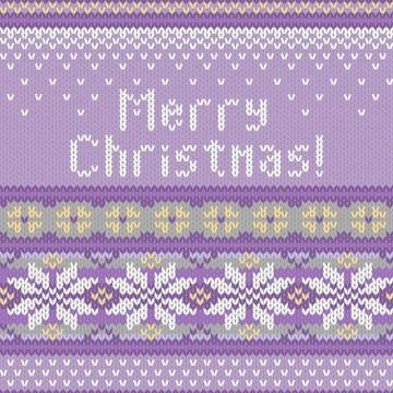 Vector seamless knitted pattern with snowflakes Stock Illustration