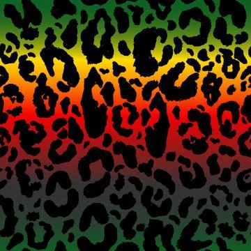 Vector seamless kwanzaa pattern with colored leopard print. Animal print Stock Illustration