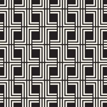 Vector seamless lattice pattern. Modern stylish texture with monochrome trellis Stock Illustration