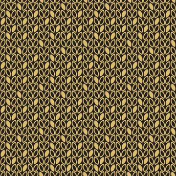 Vector seamless leaf pattern in gold and black Stock Illustration