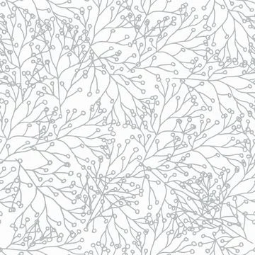 Vector seamless leaves pattern. Pastel grey and white background. Trendy floral Stock Illustration