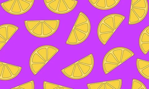 Vector seamless lemon pattern. Trendy summer background. Stock Illustration