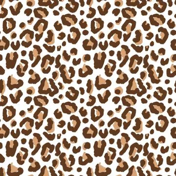 Vector seamless leopard pattern, black spots on a white background classic de Stock Illustration