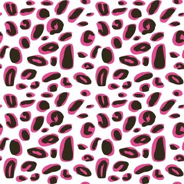 Vector seamless leopard pattern, black and blue spots on a white background.. Stock Illustration