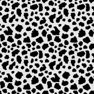 Vector seamless leopard pattern, black spots on a grey background classic d.. Stock Illustration