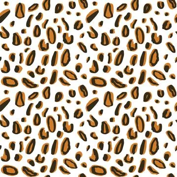 Vector seamless leopard pattern, spots on a white background classic design Illustrazione stock