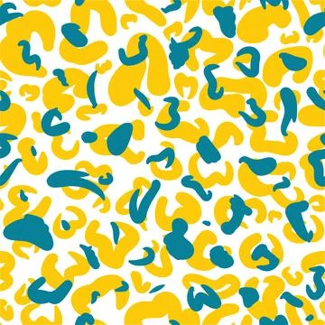 Vector seamless leopard skin pattern. Abstract colored bright spots of leopard Stock Illustration