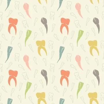 Vector seamless light colorful teeth pattern Stock Illustration