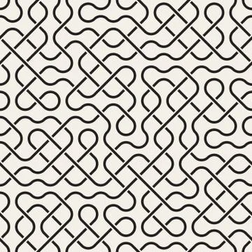 Vector Seamless Line Grid Geometric Pattern Stock Illustration