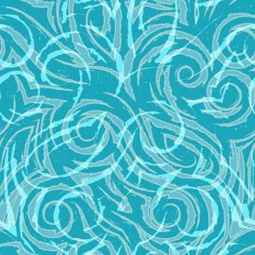 Vector seamless linear pattern on a turquoise background for decor. Texture for Stock-Illustration