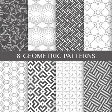 Vector seamless linear textures pack 1 Stock Illustration