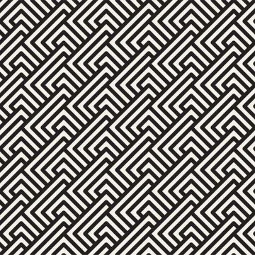 Vector seamless lines mosaic pattern. Modern stylish abstract texture. Repeating Stock Illustration