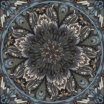 Vector seamless mandala Stock Illustration