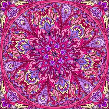 Vector seamless mandala Stock Illustration