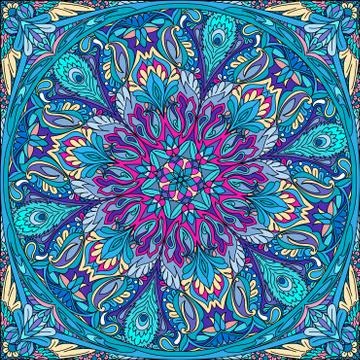 Vector seamless mandala Stock Illustration