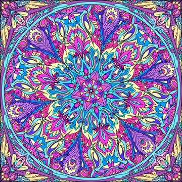 Vector seamless mandala Stock Illustration