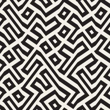 Vector Seamless Maze Lines Geometric Pattern Illustrazione stock