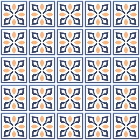 Vector. Seamless mediterranean geometric folk pattern. Talavera template. Ilustración de archivo