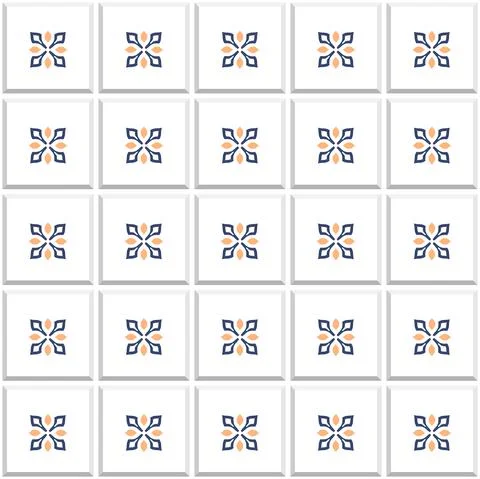 Vector. Seamless mediterranean geometric folk pattern. Talavera template. Stock Illustration