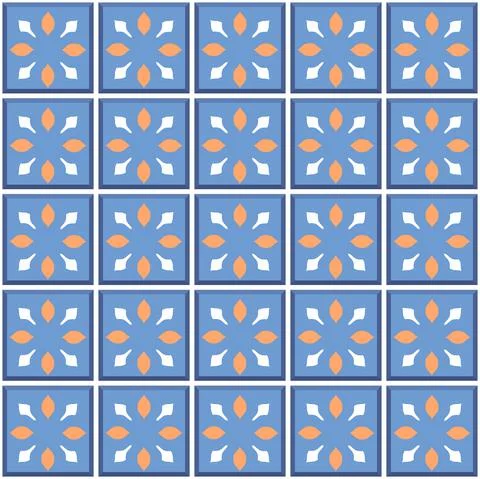 Vector. Seamless mediterranean geometric folk pattern. Talavera template. Stock Illustration