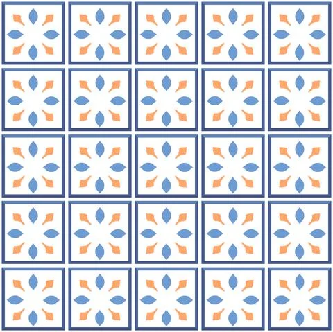Vector. Seamless mediterranean geometric folk pattern. Talavera template. Stock Illustration