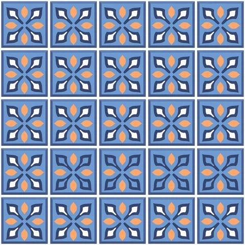Vector. Seamless mediterranean geometric folk pattern. Talavera template. Ilustración de archivo