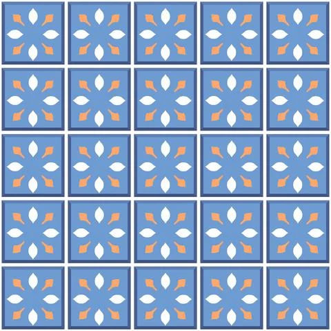 Vector. Seamless mediterranean geometric folk pattern. Talavera template. Stock Illustration