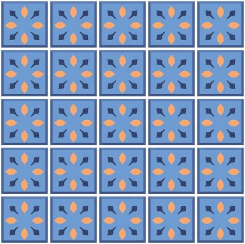 Vector. Seamless mediterranean geometric folk pattern. Talavera template. Stock Illustration