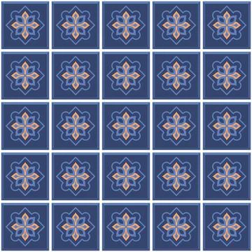 Vector. Seamless mediterranean geometric folk pattern. Talavera template. Stock Illustration