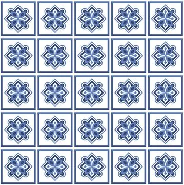 Vector. Seamless mediterranean geometric folk pattern. Talavera template. Stock Illustration