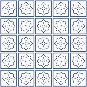 Vector. Seamless mediterranean geometric folk pattern. Talavera template. Ilustración de archivo