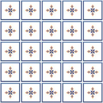 Vector. Seamless mediterranean geometric folk pattern. Talavera template. Illustrazione stock