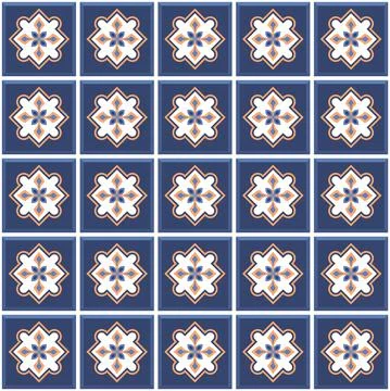 Vector. Seamless mediterranean geometric folk pattern. Talavera template. Stock Illustration