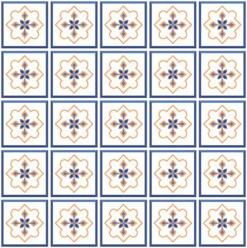 Vector. Seamless mediterranean geometric folk pattern. Talavera template. Stock Illustration