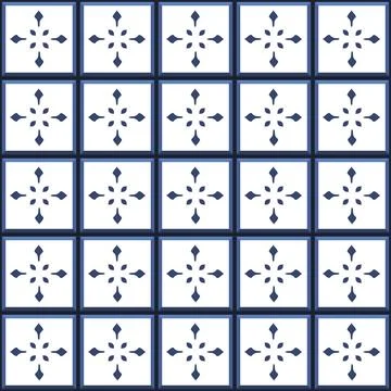 Vector. Seamless mediterranean geometric folk pattern. Talavera template. Stock Illustration
